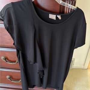 Chico's Elegant Black Short Sleeve Top